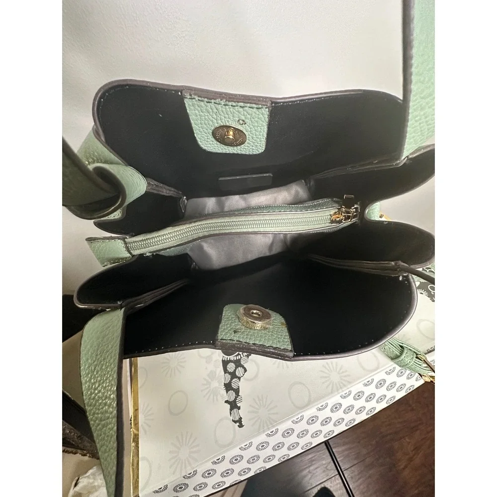 Kate Spade Mint Green Leather‎ Bucket Crossbody Bag Purse Adjustable Strap